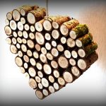 Herz Baumstücke Bild Collage